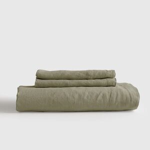 Quince European Linen Fitted Sheet Set Queen